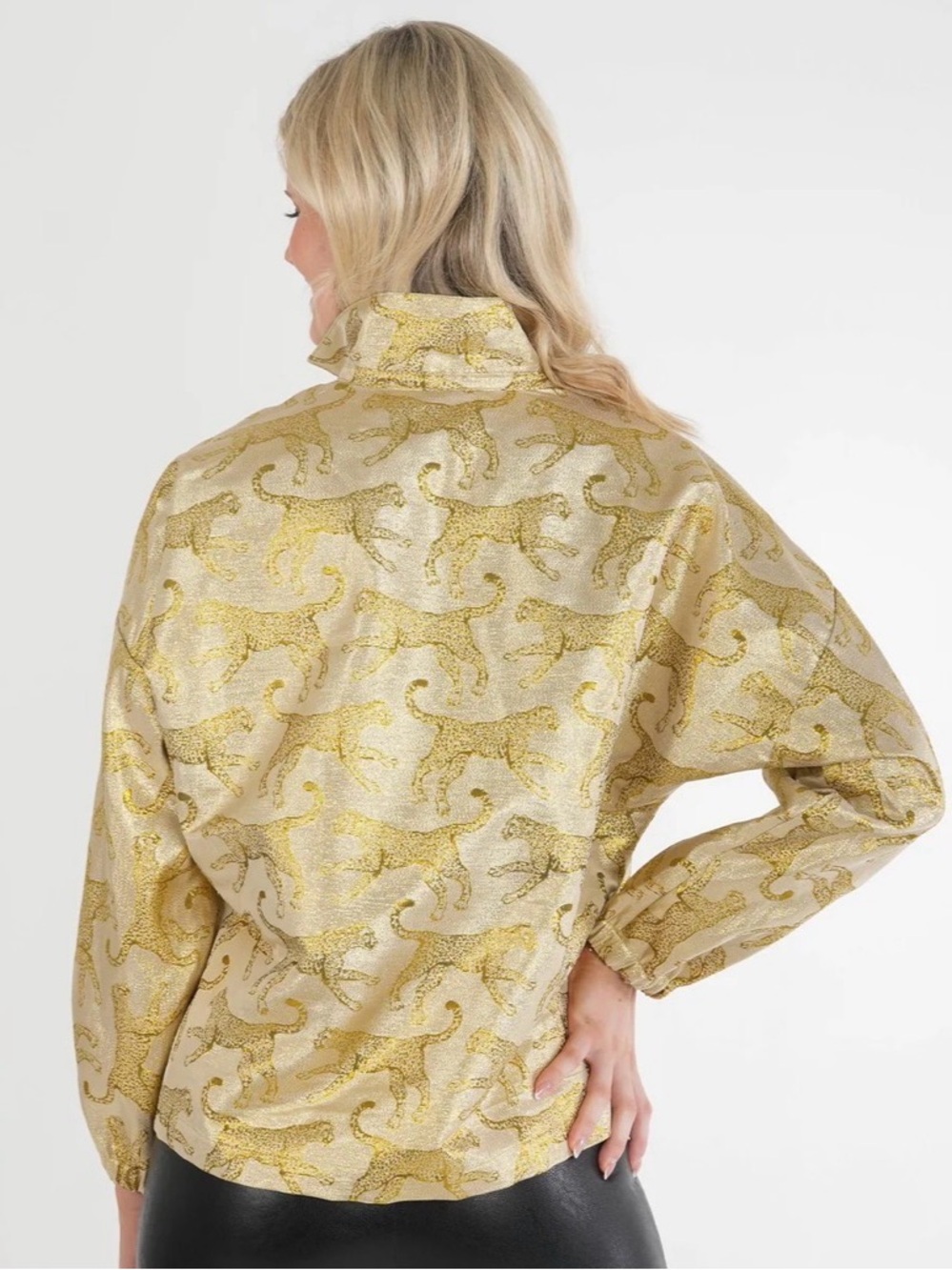 Emily McCarthy Gold POPPY POP-OVER - JAGUAR JACQUARD Size Small - Picture 3 of 10
